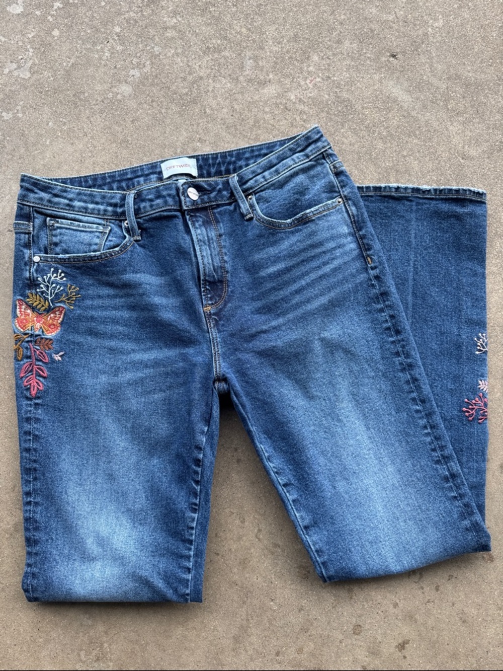 DRIFTWOOD Kelly Blue Embroidered Flare Jeans Size 31 x 32 Bootcut - Picture 11 of 12